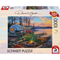 Darrell Bush: Campingidyll am See, Puzzle 1000 Teile Teile: 1000 Altersangabe: ab 12 Jahren