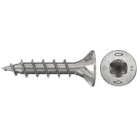 fischer Spanplattenschraube PowerFast II 4,0x30 Senkkopf TX 200 Stück, mit Vollgewinde, Edelstahl A4