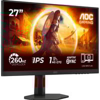 AOC 27G4ZRE, Gaming-Monitor 68.5 cm (27 Zoll), schwarz, FullHD, Fast-IPS, HDMI, DP, 240Hz Panel