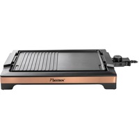 Bestron BBQ-Tischgrill, Elektro-Grillplatte schwarz/kupfer, 2.000 Watt