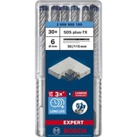 Bosch Professional EXPERT Hammerbohrer SDS-plus-7X, Ø 6mm, 30 Stück Arbeitslänge 50mm