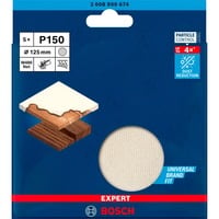 Bosch Professional Expert M480 Netzstruktur-Schleifblatt Ø 125mm, K150 5 Stück, für Exzenterschleifer