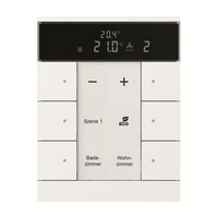 Busch-Jaeger Raumtemperaturregler 6-fach mit Bedienfunktion Typ SBR/U6.0.11-84 weiß (glänzend), Retail