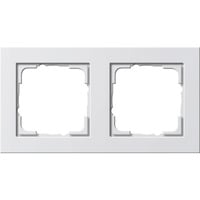 Gira Abdeckrahmen zweifach, bruchsicher, glänzend, Kunststoff, Thermoplast, IP20 weiß (glänzend), Retail