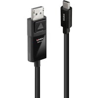 Lindy USB Adapterkabel 8K60, USB-C Stecker > DisplayPort Stecker schwarz, 2 Meter, + HDR