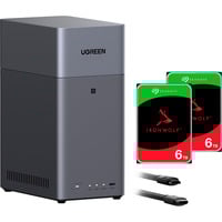 UGREEN DH2300 + 2x 6 TB Seagate IronWolf HDD Bundle, NAS schwarz