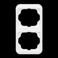 Busch-Jaeger Rahmen zweifach senkrecht, Abdeckrahmen, alpha Designlinie, glänzend, Kunststoff weiß (glänzend), Retail