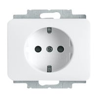 Busch-Jaeger Steckdosen-Einsatz Schutzkontakt mit erhöhtem Berührungsschutz, 2-polig, alpha Programm weiß (glänzend), Retail