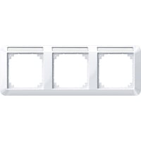 Merten Rahmen dreifach mit Beschriftungsträger weiß (glänzend), Retail