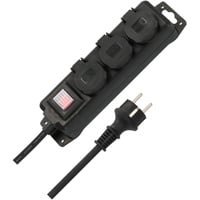Brennenstuhl Outdoor-Steckdosenleiste IP44, 3-fach mit Schalter schwarz, 2 Meter
