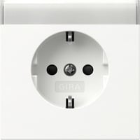 Gira Schutzkontaktsteckdose Typ F 16 Ampere 250 Volt mit Beschriftungsfeld und erhöhtem Berührungsschutz weiß, Retail