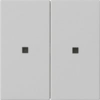 Gira Wippe zweifach unbedruckt mit Kontrollfenster grau, Retail