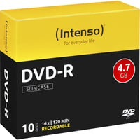 Intenso DVD-R 4,7 GB, DVD-Rohlinge 16fach, 10 Stück