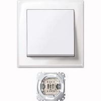 Merten Jumbo Schalter Wippe Komplettgehäuse Wechselschalter 10 Ampere 250 Volt AC weiß (glänzend), Retail