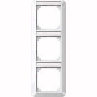 Merten Rahmen dreifach mit Beschriftungsträger glänzend weiß, Retail