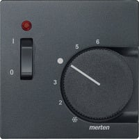 Merten Zentralplatte für Raumtemperaturregler-Einsatz, besonders flache Bauform, Thermoplast anthrazit, Retail