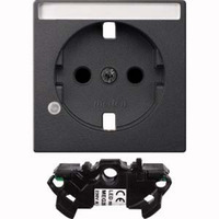 Merten Zentralplatte mit erhöhtem Berührungsschutz für Steckdose mit Kontrolllicht anthrazit, Retail