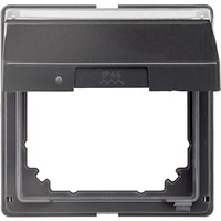 Merten Zwischenring Aquadesign mit Klappdeckel und Beschriftungsfeld, Abdeckung anthrazit, Retail