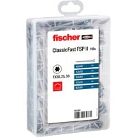 fischer Meister-Box ClassicFast SK TG TX, 4,0 - 6,0mm, Schrauben-Set 110-teilig, mit Teilgewinde