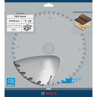 Bosch Professional PRO Wood Kreissägeblatt, Ø 250mm, 24Z Bohrung 30mm, für Tischkreissägen