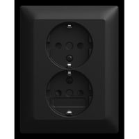 Busch-Jaeger Doppelsteckdose Steckdose CEE 7/3 Typ F 202 EUJB-915 schwarz, Retail