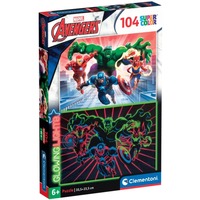 Clementoni Glowing Lights - Marvel Avengers, Puzzle 104 Teile