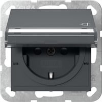 Gira Steckdose mit Klappdeckel und erhöhtem Berührungsschutz anthrazit, Retail