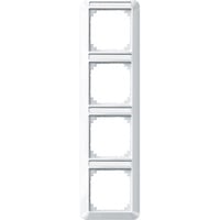 Merten Rahmen vierfach mit Beschriftungsträger weiß (glänzend), Retail