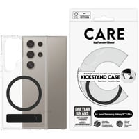 PanzerGlass Kickstand Case, Handyhülle transparent/schwarz, Samsung Galaxy S25 Ultra, QI-kompatibel