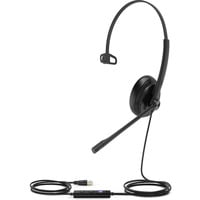 Yealink UH34 , Headset schwarz, UC, 3,5 mm Klinke, USB-C, Mono, Leder-Ohrpolstern