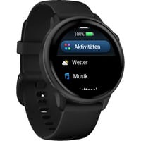 Garmin vívoactive 6 42mm black, Smartwatch schwarz/grau, 42 mm, Silikon-Armband