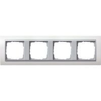 Gira Abdeckrahmen vierfach mit Rahmen, Abdeckung weiß, Retail