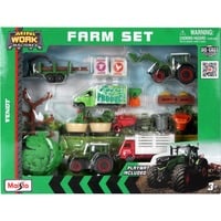 Maisto Mini Work Machines Fendt Super Farm Play-Set, Modellfahrzeug mit Spielmatte
