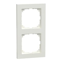 Merten Rahmen zweifach für Senkrecht- und Waagerechtmontage aus Thermoplast, glänzend weiß (glänzend), Retail