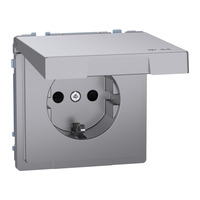 Merten Schutzkontakt-Steckdose mit Klappdeckel edelstahl, Retail