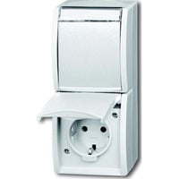 Busch-Jaeger Steckdose zweifach senkrecht mit Beschriftungsfeld 20-02 EWN-54 weiß, Retail