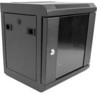 DeLOCK 25,4 cm (10") Netzwerkschrank mit Glastür, IT-Schrank schwarz, 6 Höheneinheiten