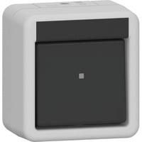 Gira Wippschalter zehn Ampere 250 Volt Wechselstrom Kreuzschalter Kunststoff halogenfreier schlag- und bruchsicherer Thermoplast auch beleuchtbar anschließbar grau, Retail