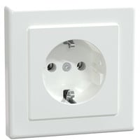 Merten Schutzkontakt-Steckdose mit voller Abdeckplatte, Unterputz, 16 Ampere, 250 Volt weiß (glänzend), Retail