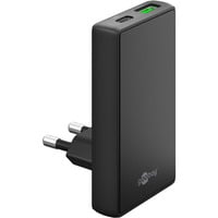 goobay USB-C/A PD GaN 90° Dual-Schnelladegerät schwarz, 65 Watt