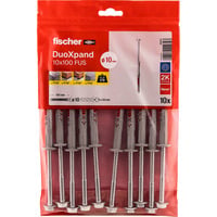fischer Langschaftdübel DuoXpand 10x100 FUS  hellgrau/rot, 10 Stück