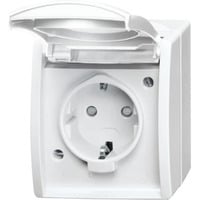 0 Steckdose mit Klappdeckel CEE 7/3 Typ F 20 EBW-54 weiß, Retail