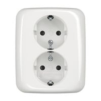 Busch-Jaeger Schutzkontakt Doppelsteckdose 202 EUJB-214 weiß, Retail