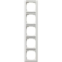 Gira Abdeckrahmen 5-fach mit Schriftfeld senkrecht glänzend weiß, Retail