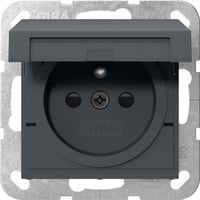 Gira Steckdose mit Erdungsstift Klappdeckel und erhöhtem Berührungsschutz anthrazit, Retail