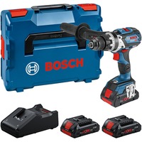 Bosch Akku-Schlagbohrschrauber GSB 18V-110 C Professional, 18Volt, Schlagbohrmaschine blau/schwarz, 3x Akku ProCORE18V 4,0Ah, L-BOXX