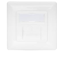 Digitus CAT.6A Datenanschlussdose, Unterputz, geschirmt, 2x RJ-45 LSA weiß, Klasse EA, vertikale Kabelinstallation