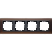 Gira Abdeckrahmen vierfach mit Zwischenrahmen dunkelbraun, Retail