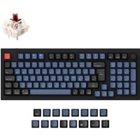 Keychron Q5 Knob, Gaming-Tastatur schwarz/blaugrau, DE-Layout, Gateron G Pro Brown, Hot-Swap, Aluminiumrahmen, RGB