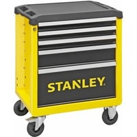 Stanley Werkstattwagen mit 5 Schubladen, Werkzeugwagen gelb/schwarz, bis 300kg belastbar